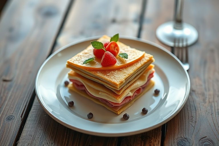 Eple-millefeuille med pisket krem