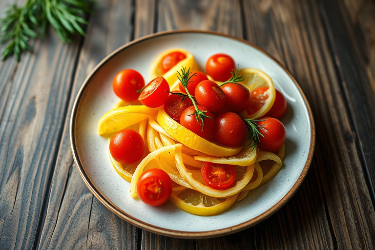 Sitron-vodka marinerte cherrytomater med dill