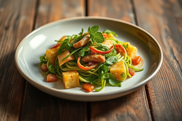 Frisk spinatsalat med pære, avokado og Gorgonzola