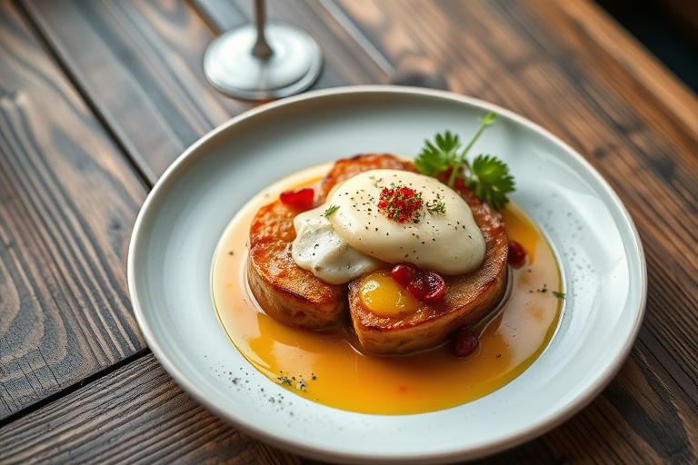 Brun riskrem med ristede hasselnøtter og syltetøy