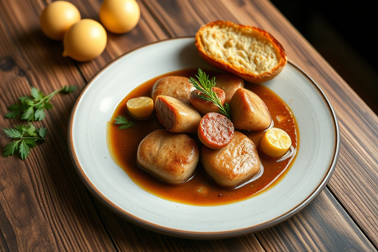 Svinekoteletter i kremet soppsaus