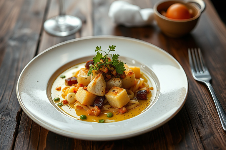 Kremet kalkun- og byggrisotto med sopp og pære