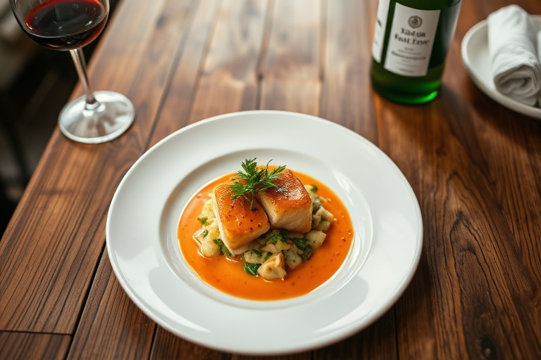 Fersken i krydret rødvin