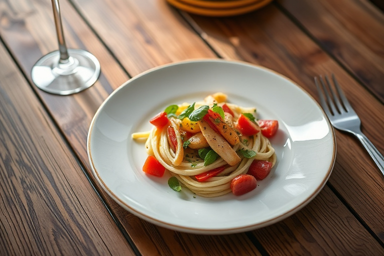 Klassisk salat med røkt tunge og kylling