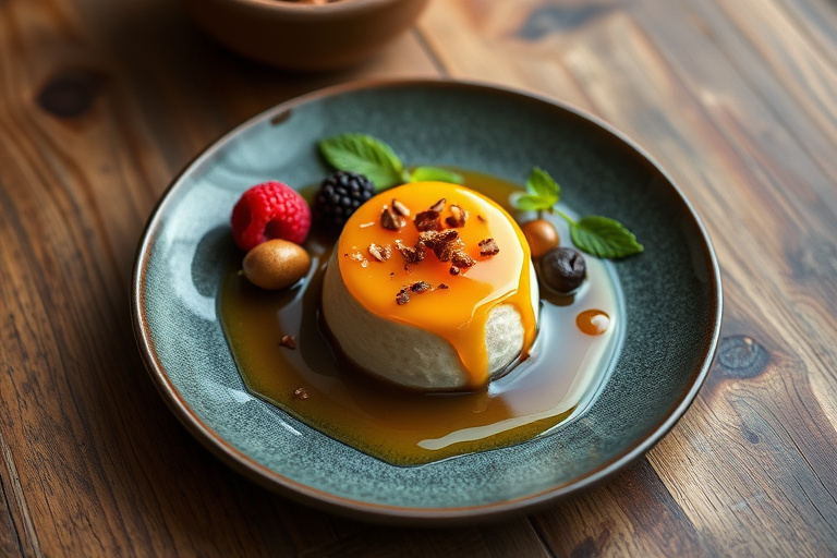 Kremet rispudding med lønnesirup, sitron og rosiner