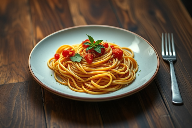Cæsar-inspirert spaghetti med ansjos og pecorino
