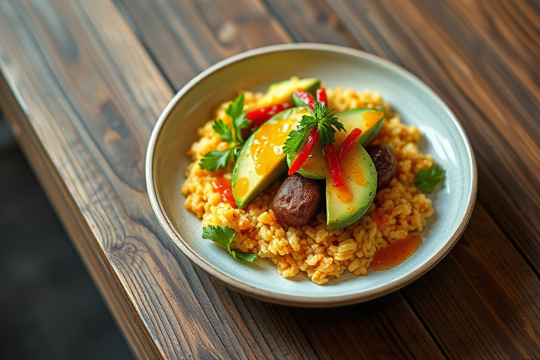 Avokado- og maisalat med bringebær-sennepsvinaigrette