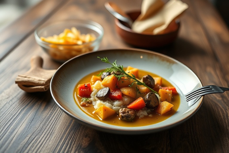 Kremet kyllingsuccotash med bacon