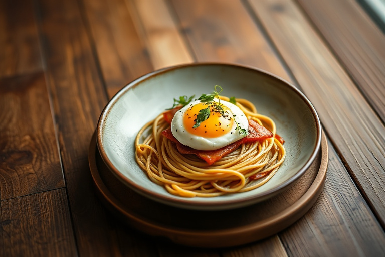 Vaktel og egg på kremet spinat