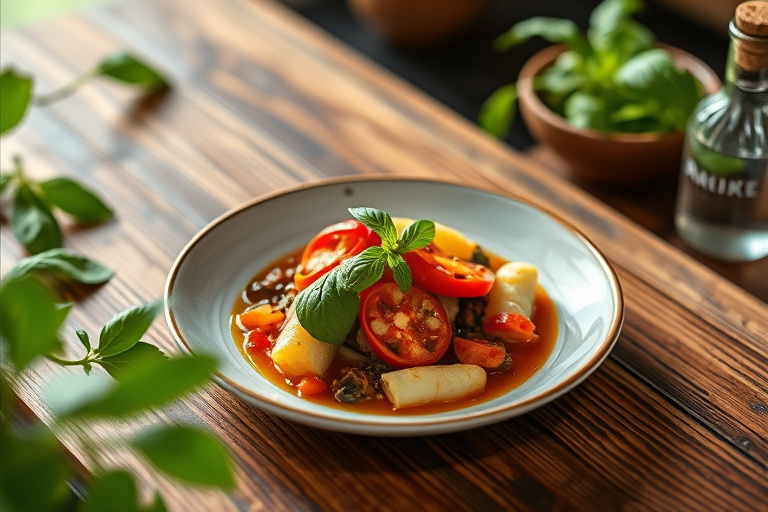 Opalbasilikum- og chili-eddik