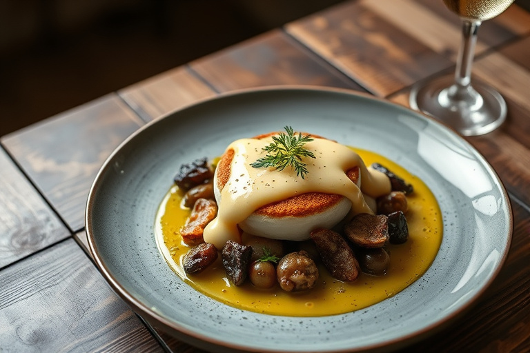 Bærgrateng med luftig champagne-sabayon