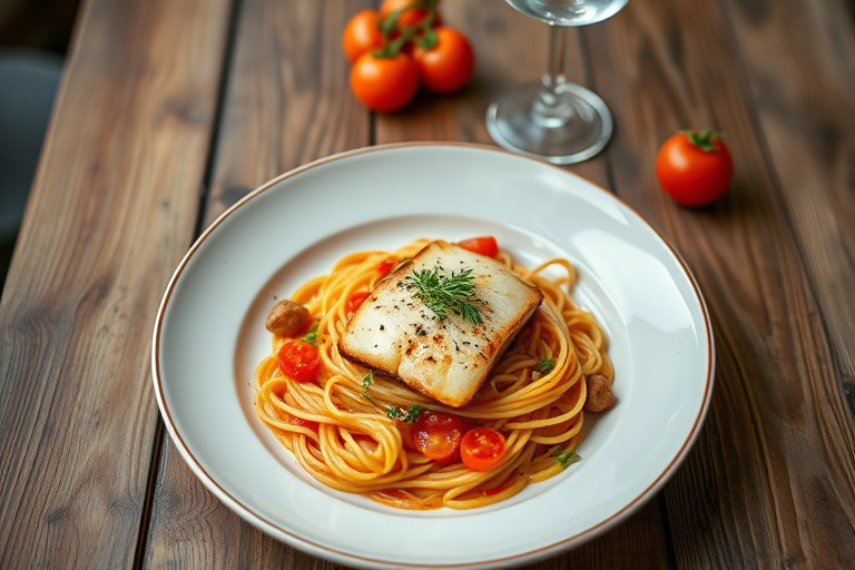 Spaghetti med tunfisk og tomatsaus