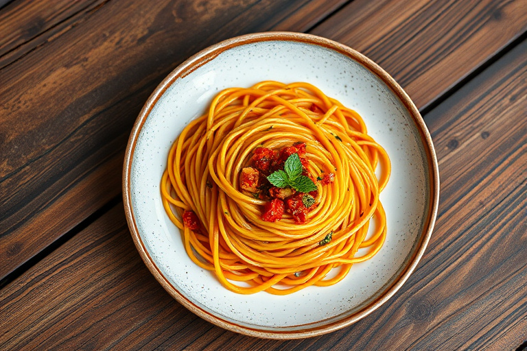 Spaghetti squash med tomat og fetaost