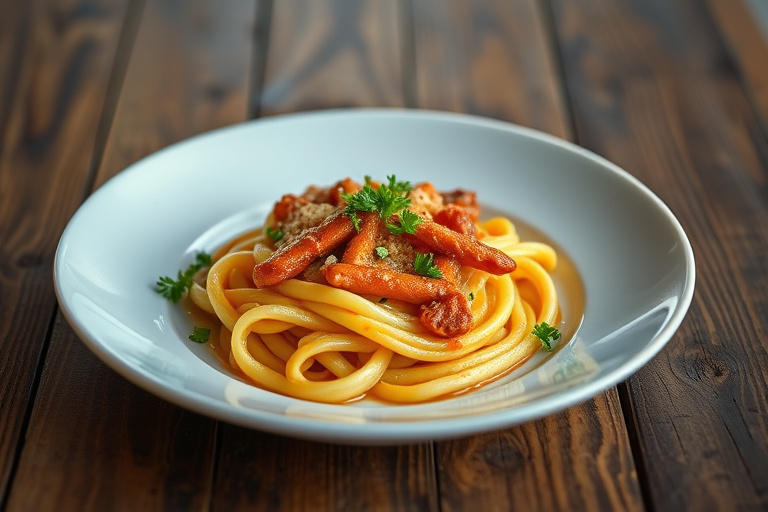 Kremet Ziti med italiensk pølse og ost