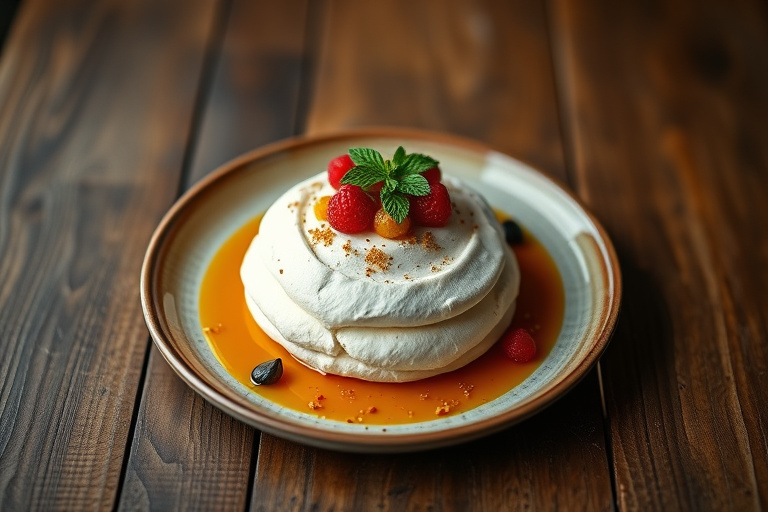 Klassisk pavlova med kiwi og krem