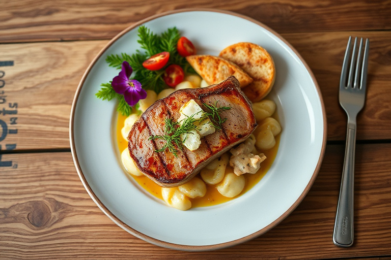 Svinekoteletter med feta og sitron