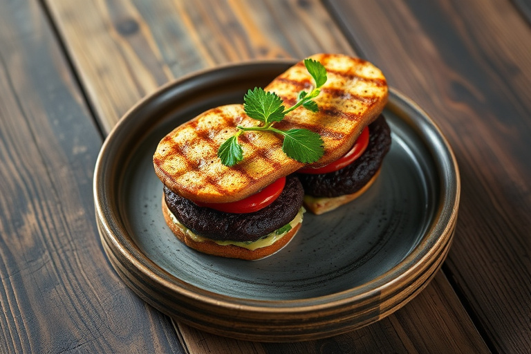 Portobello-sandwicher med kapersmajones