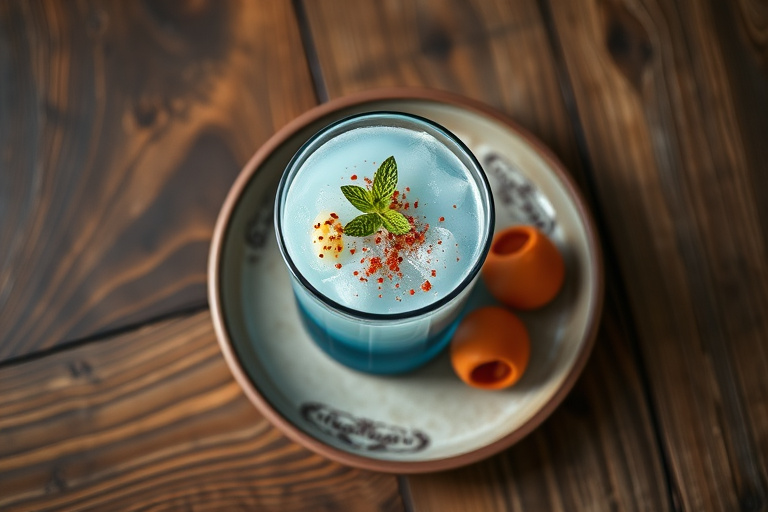 Babyblå punch med vaniljeis