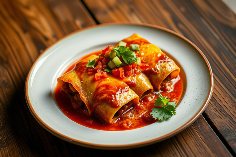 Poblano-chili Enchiladas med kylling