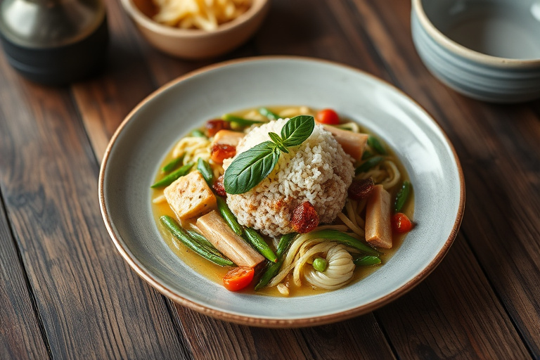 Thailandsk basilikumkylling med stekt ris