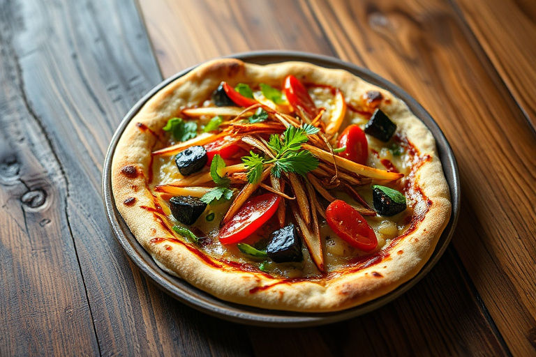 Teriyaki kyllingpizza med ananas og feta