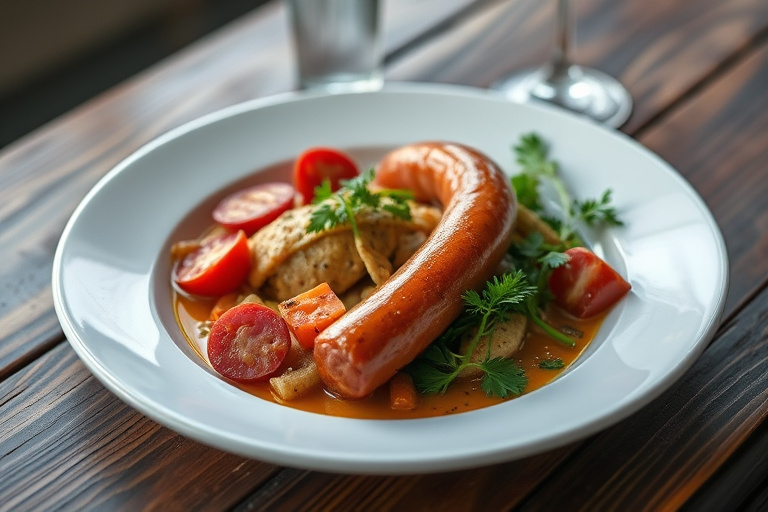 Kål og kielbasa med poteter