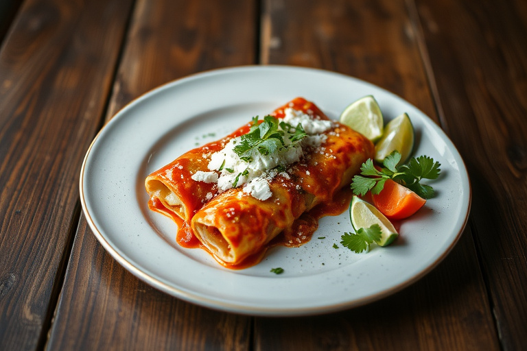 Søte kirsebær-enchiladas med kanel og mandler