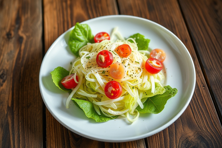 Frisk salat med varme rosenkål og ristede pekannøtter