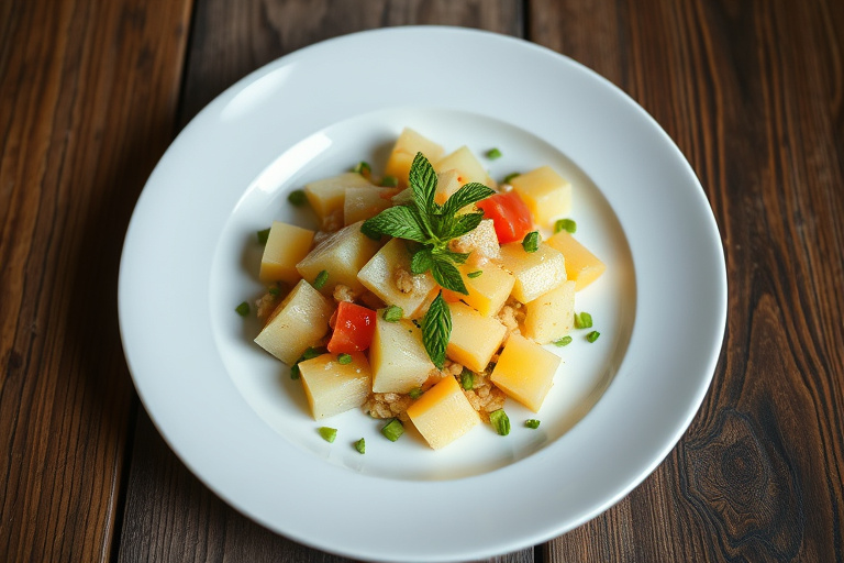 Frisk jícama- og melonsalat