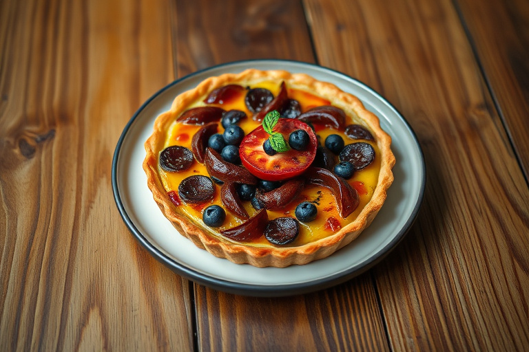 Klassisk Tarte Flambée med løk og bacon