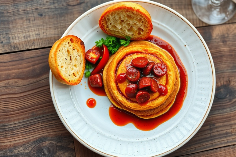 Spanske svinekoteletter med chorizo og rød peppersaus