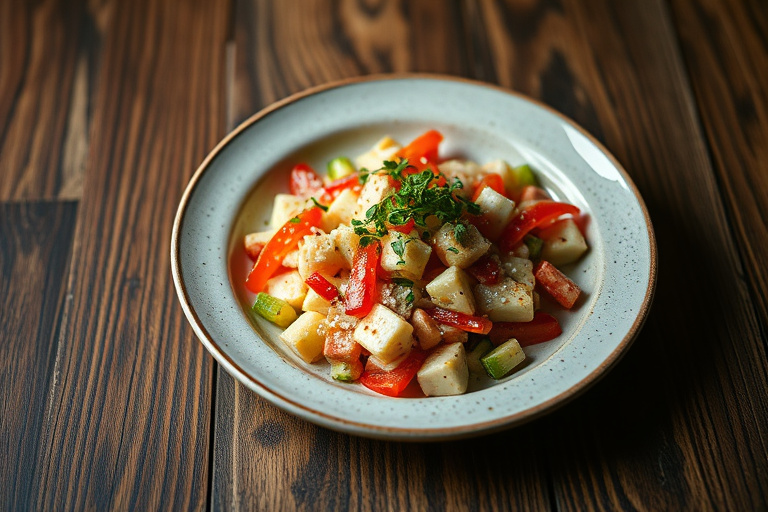 Jicama- og daddelcanapéer med mynte