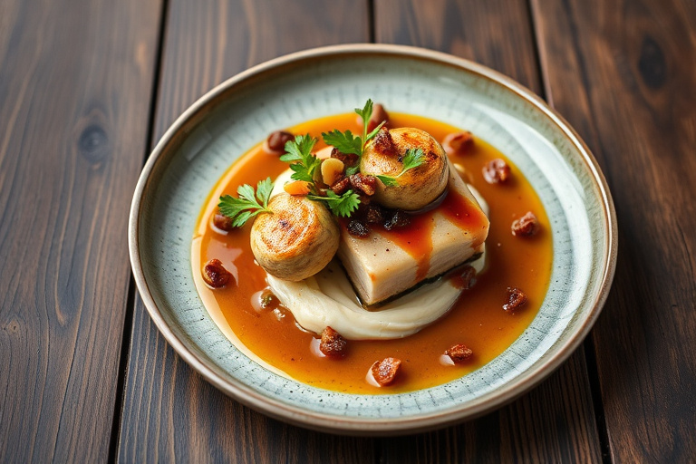 Kaninlår med ruccola, geitost og valnøtter