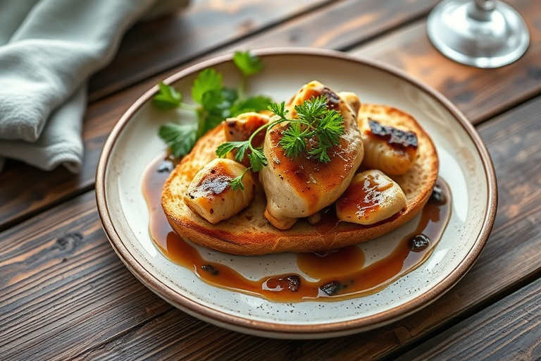 Kalkunbryst med eplecider- og soyamarinade på toast