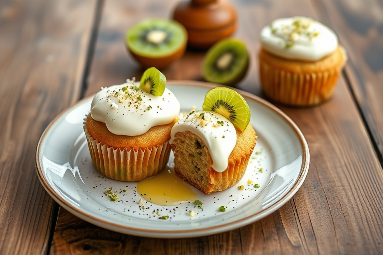 Jordbær- og kiwi-daiquiri-cupcakes