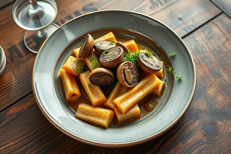 Sauterte grønne bønner og portobellosopp