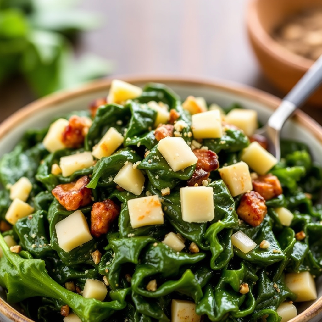 Ginas collard greens med røkt skinke