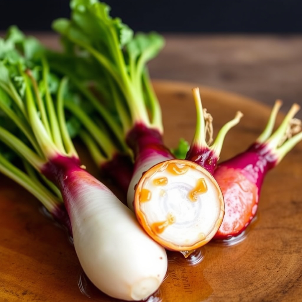 Glaserte Hakurei-turnips