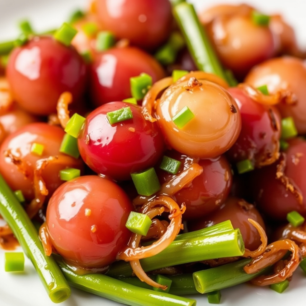 Glaserte røde perleløk