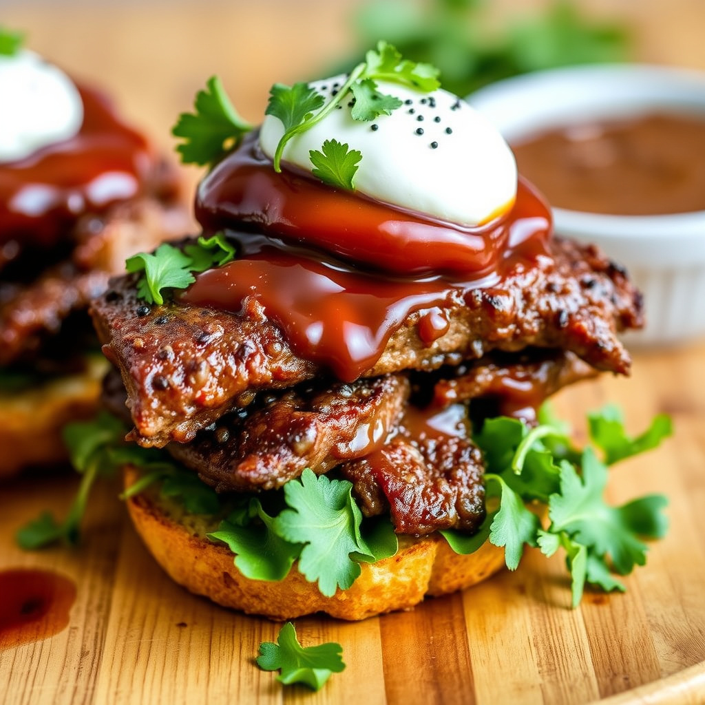 Glassert kortrevs-crostini-stabel