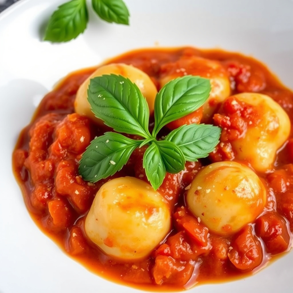 Gnocchi med krydret tomatsaus