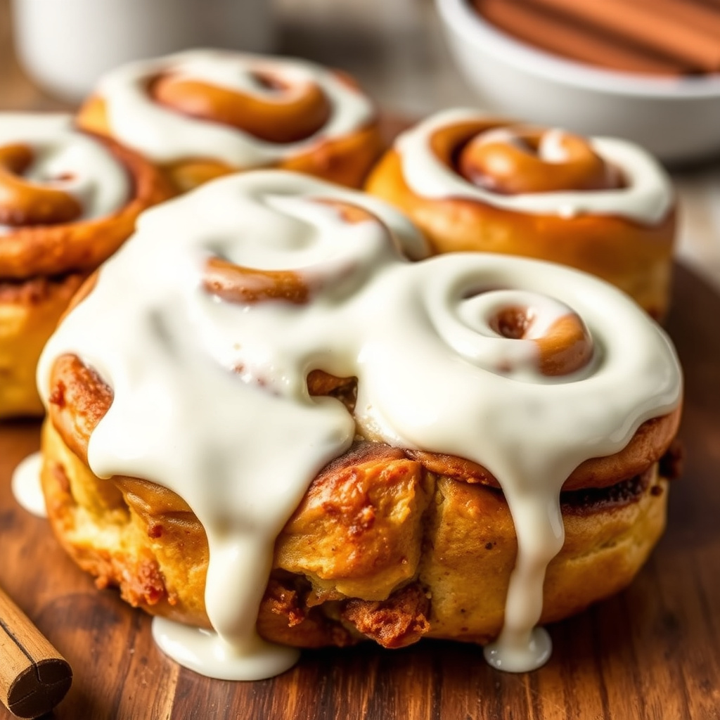 Gooey kanelboller med tykk kremostglasur