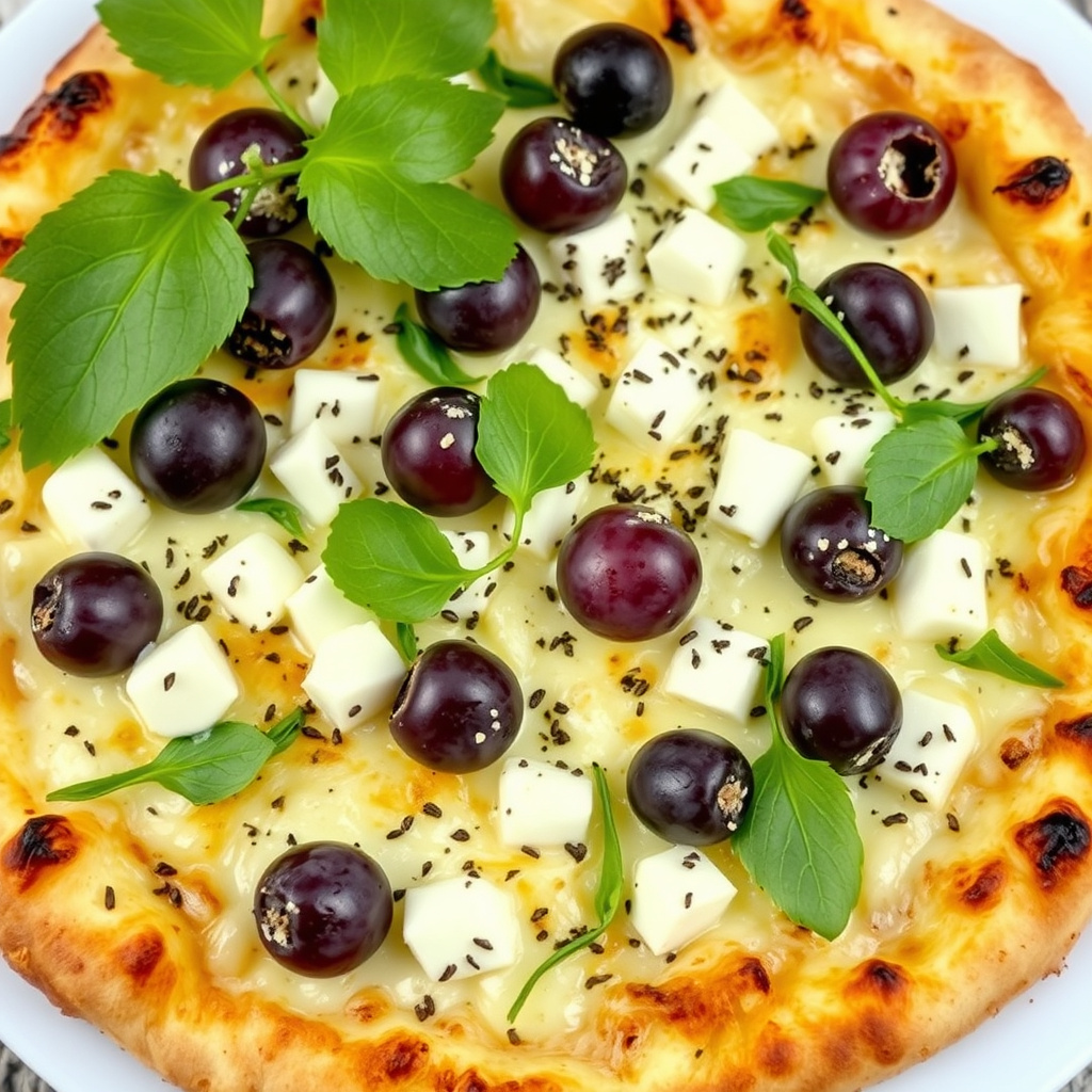 Gorgonzola- og druepizza