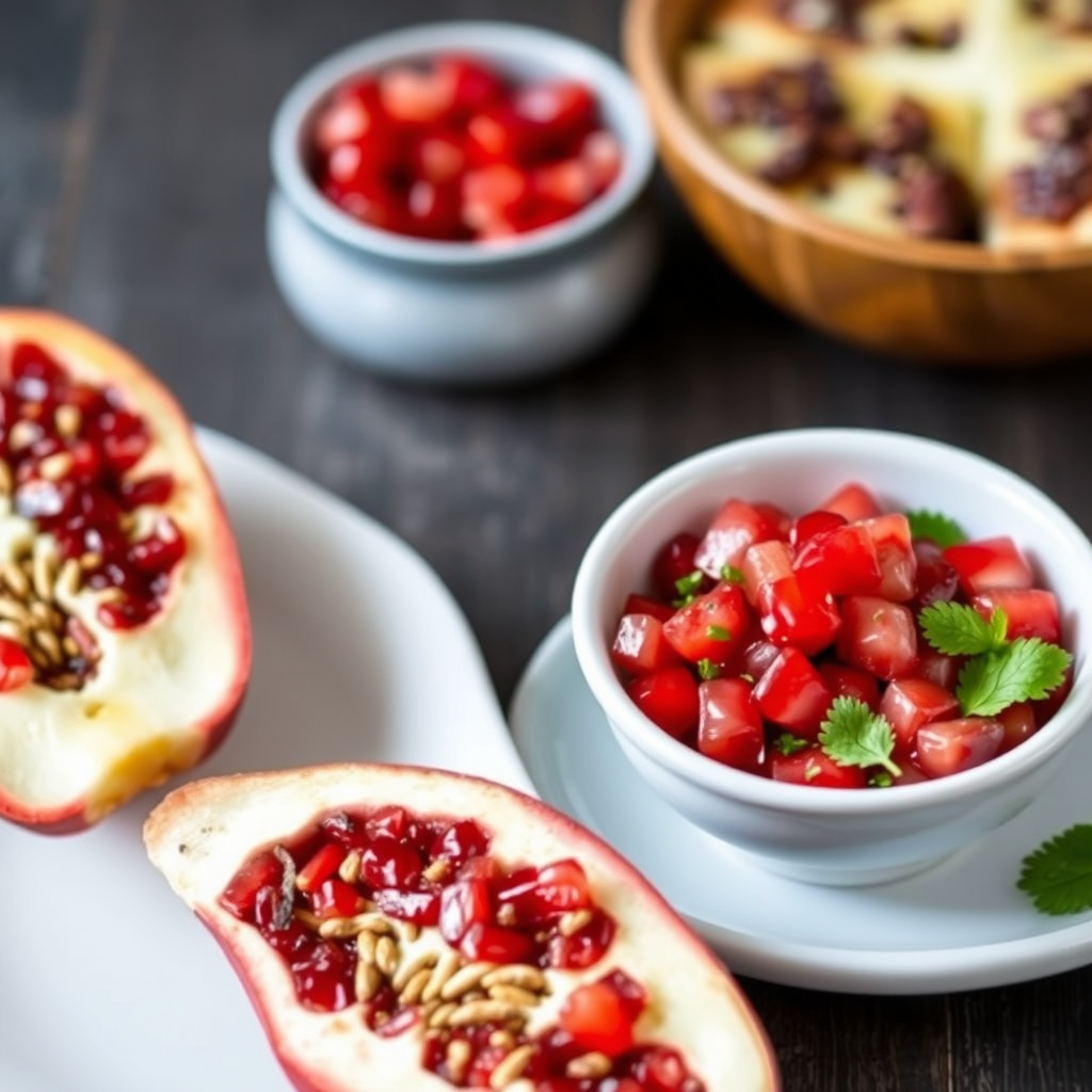 Frisk granateple- og paprikasalsa