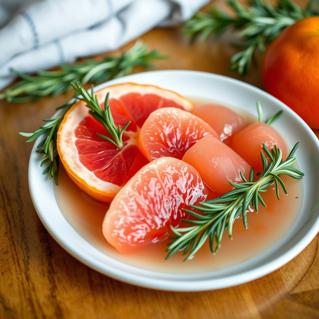 Grapefrukt med rosmarinsirup