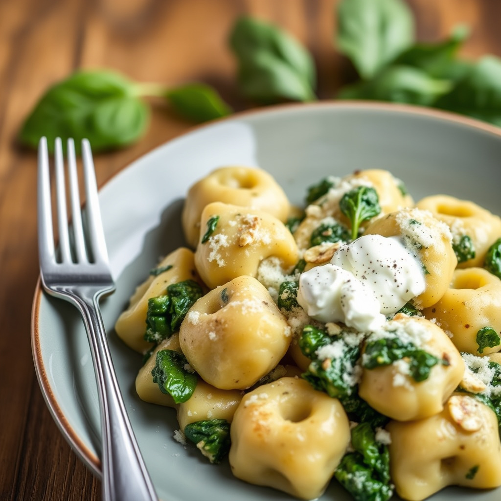 Gratinerte gnocchi med spinat og ricotta