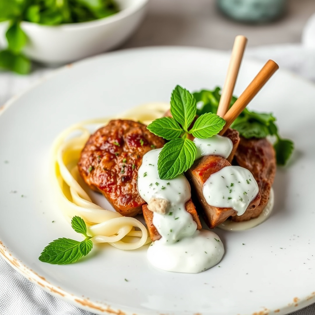 Gresk lam med yoghurt- og myntesaus