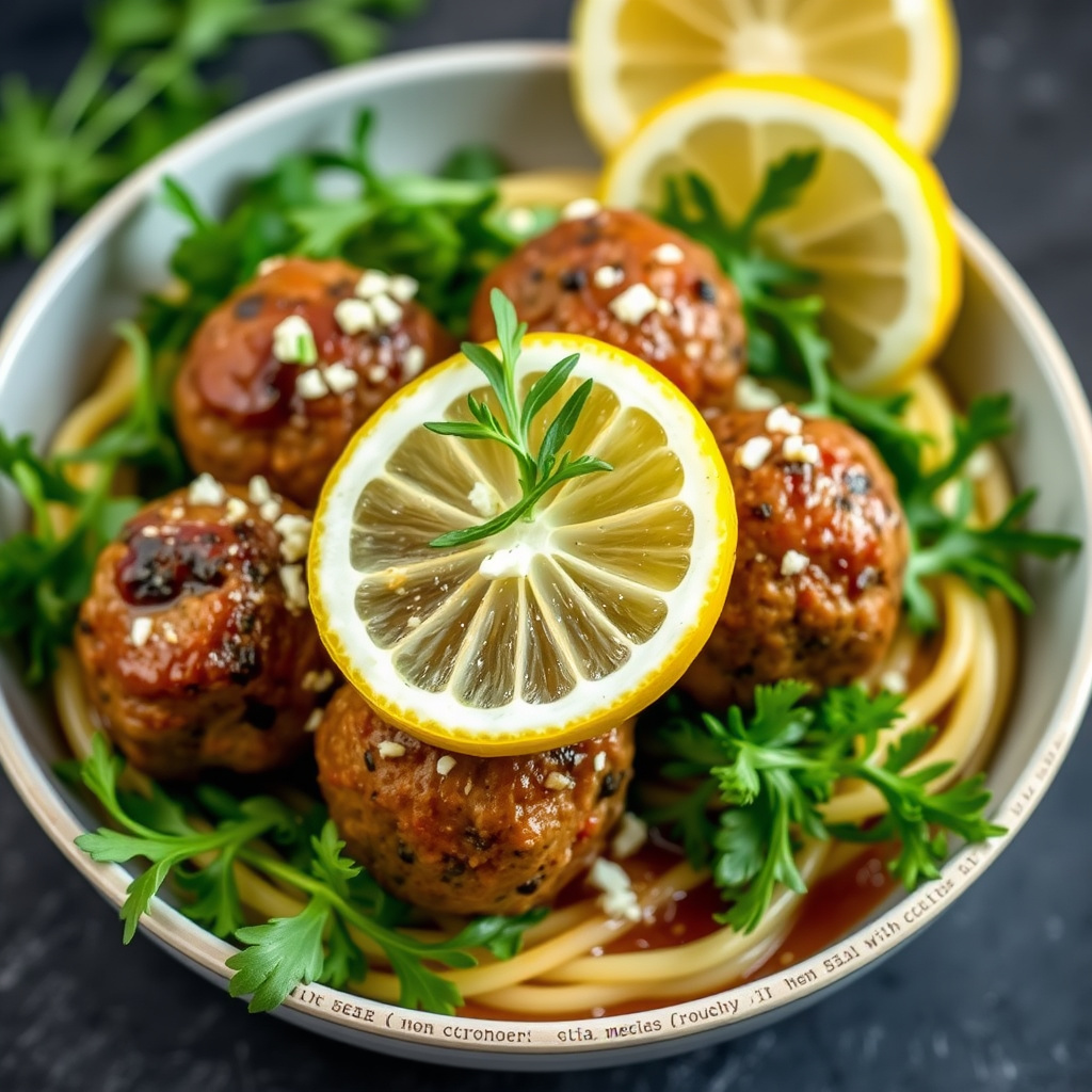 Greske kjøttboller med sitron og ruccola
