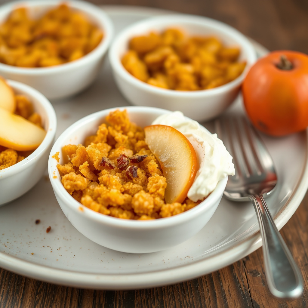 Gresskar- og pærecrisp med sprø topping