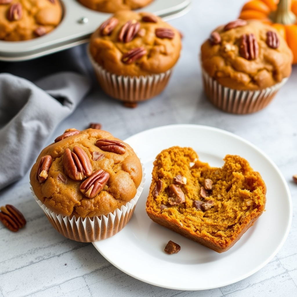 Gresskar-pekannøttmuffins